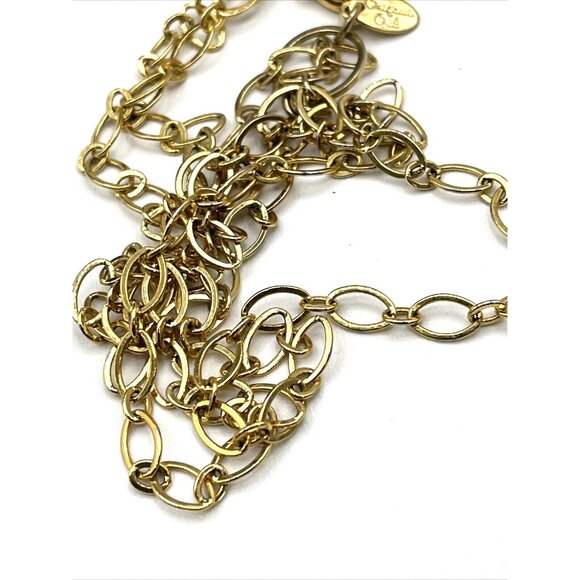 Origami Owl Gold Tone Large Paper Clip Link Double Chain Necklace 16" - Picture 8 of 8